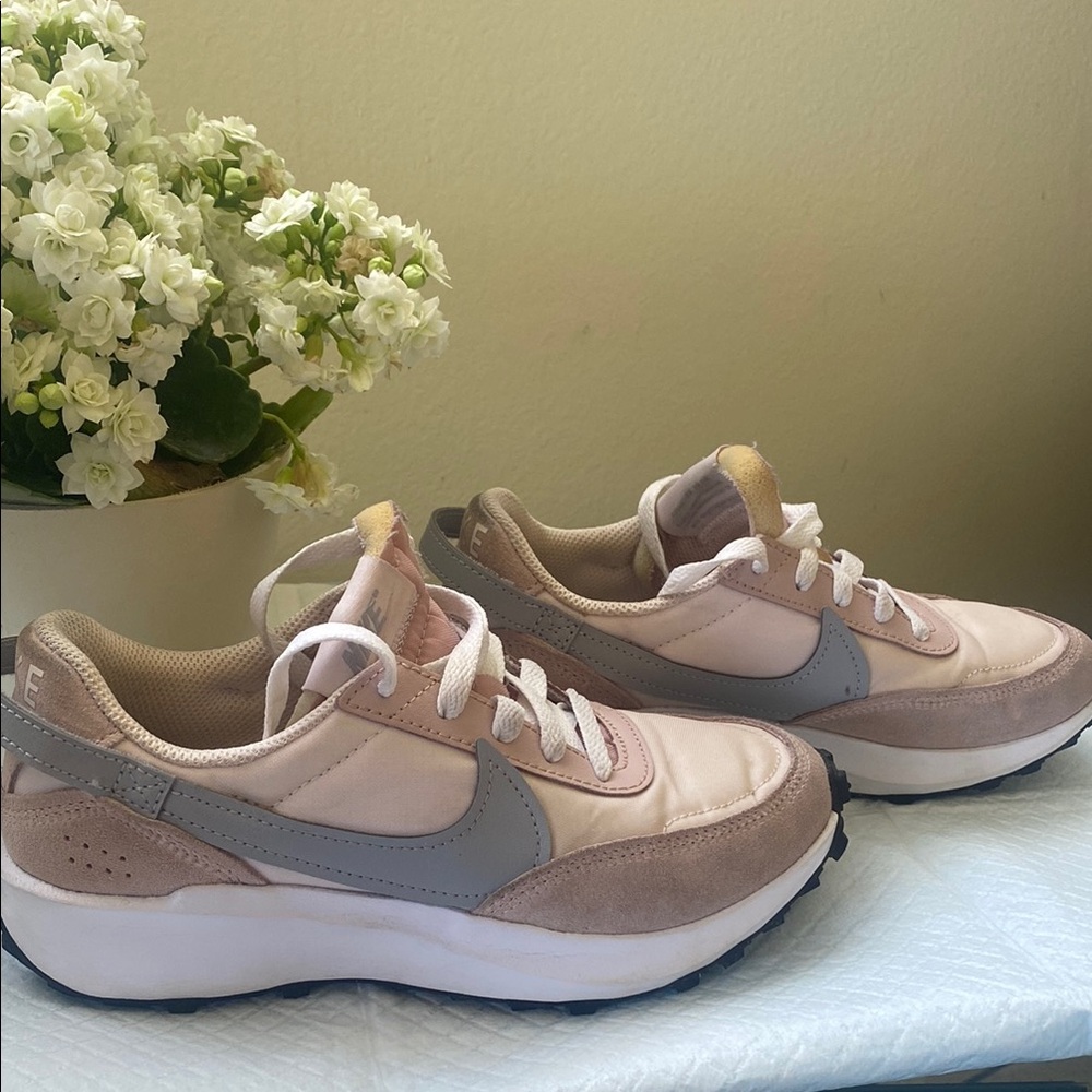 Nike Pink and Gray Sneakers Modern Chunky Design